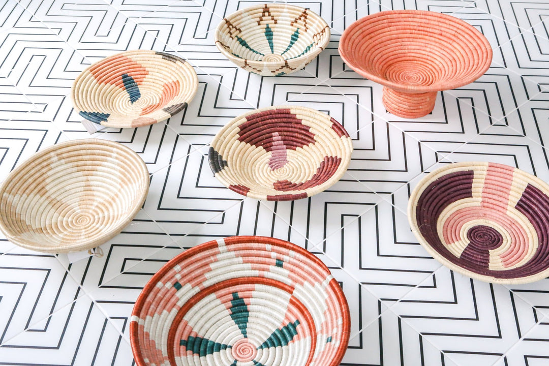 12" Large Peach Sukari Round Basket