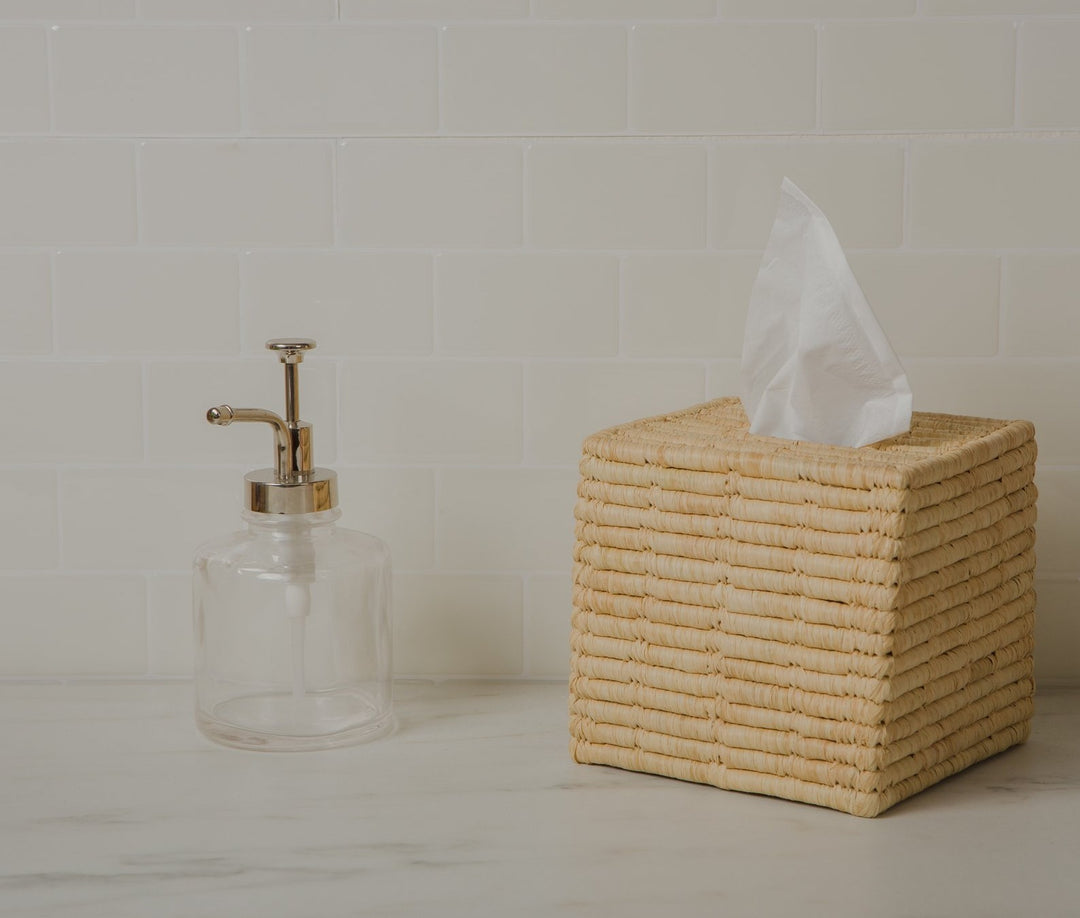 Square Raffia Tissue Box Cover