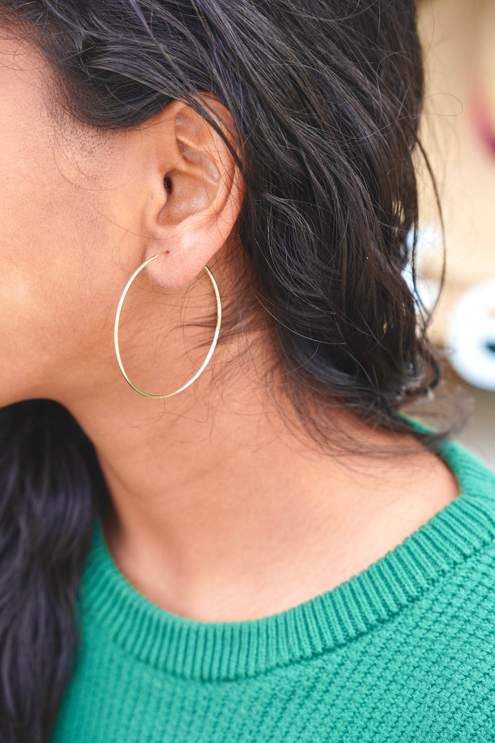 Kris Nations Featherweight Gold Filled Hoops - 50mm