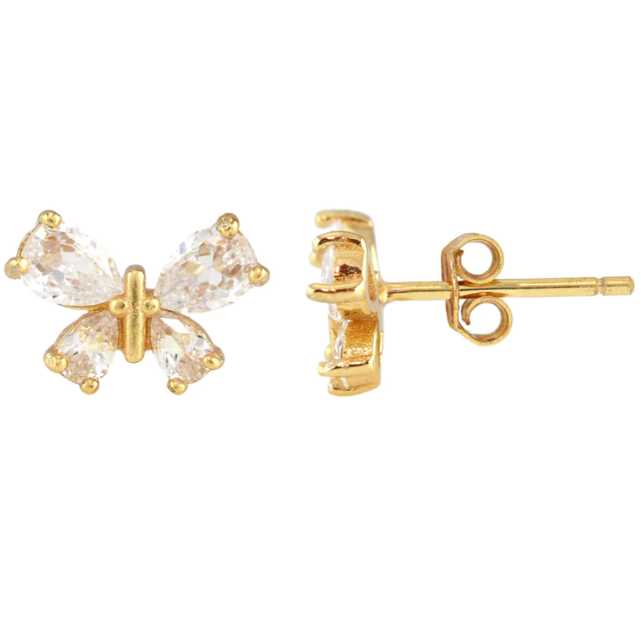 Kris Nations Butterfly Crystal Stud Earrings