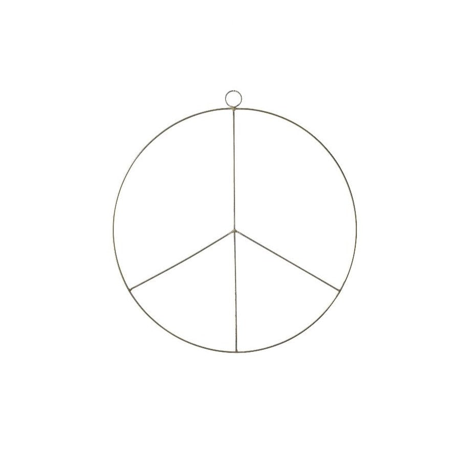 Brass Peace Sign Wreath