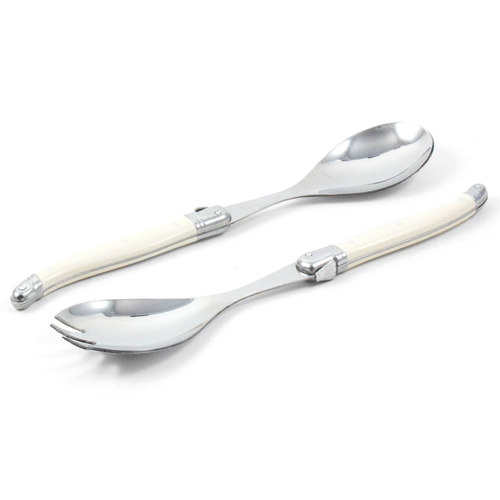Laguiole Ivory Salad Set in Open Wood Box