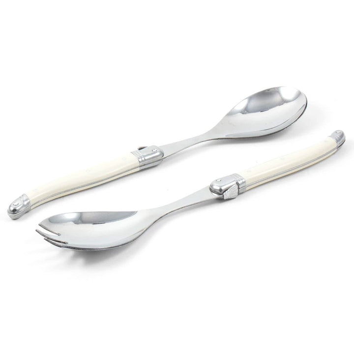 Laguiole Ivory Salad Set in Open Wood Box