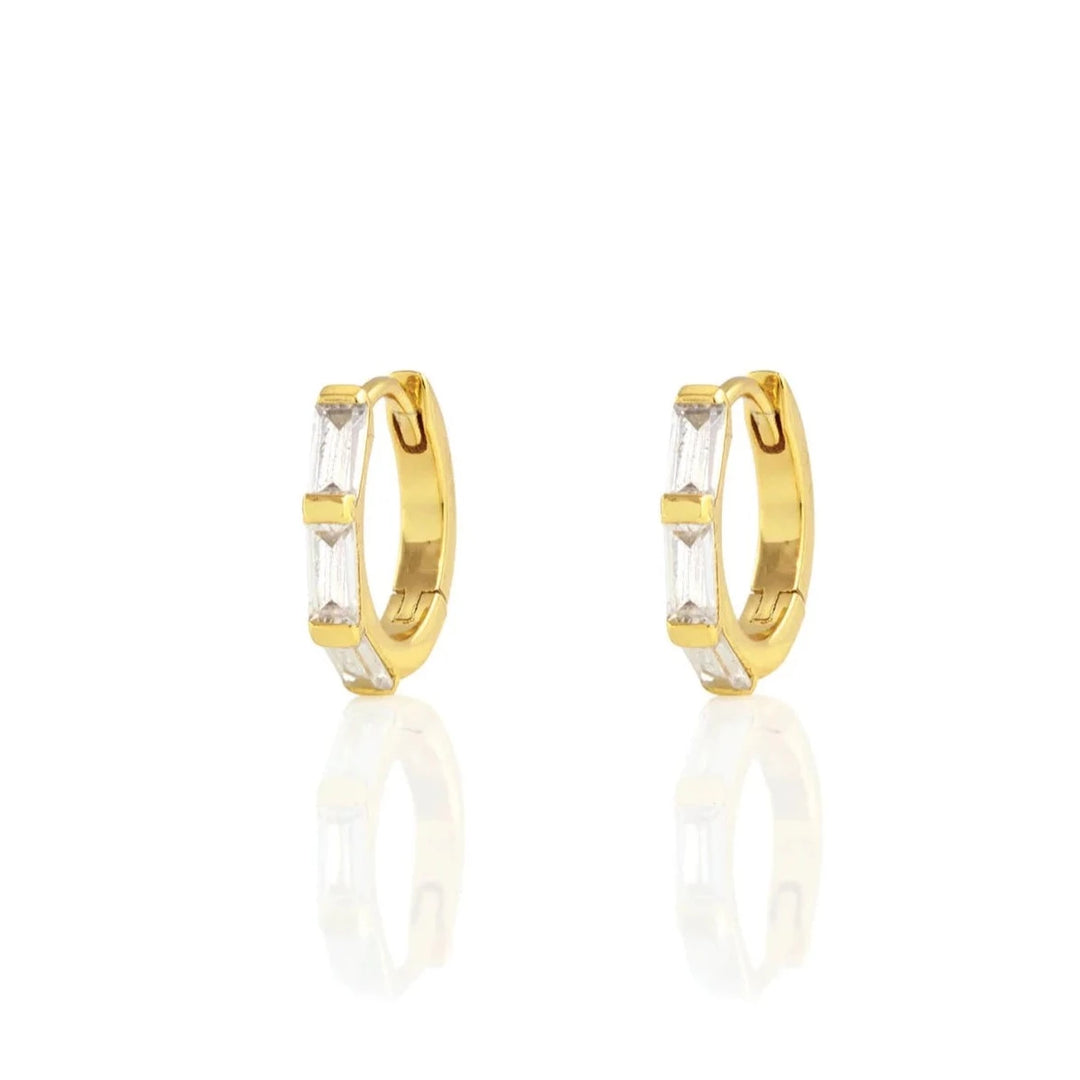 Kris Nations Baguette Huggie Hoop Earrings