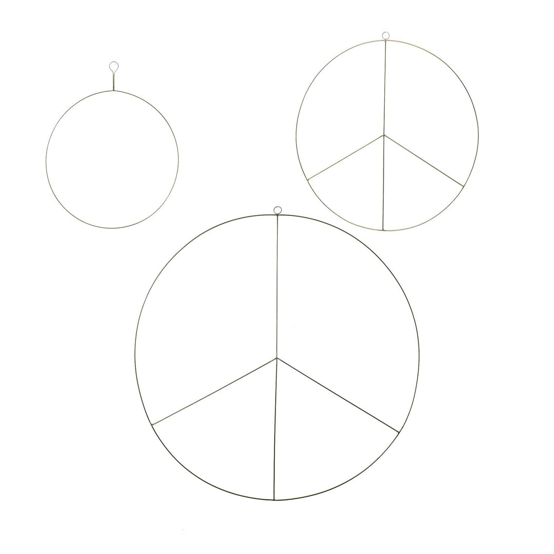 Brass Peace Sign Wreath