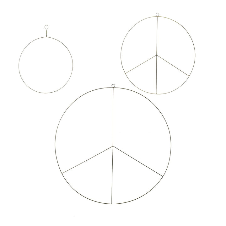 Brass Peace Sign Wreath