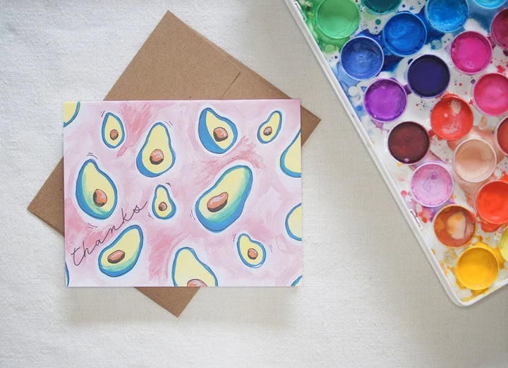 Thanks - Avocado Pattern Card