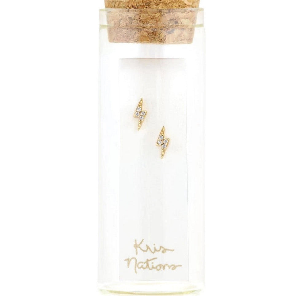 Kris Nations Pave Lightning Bolt Studs