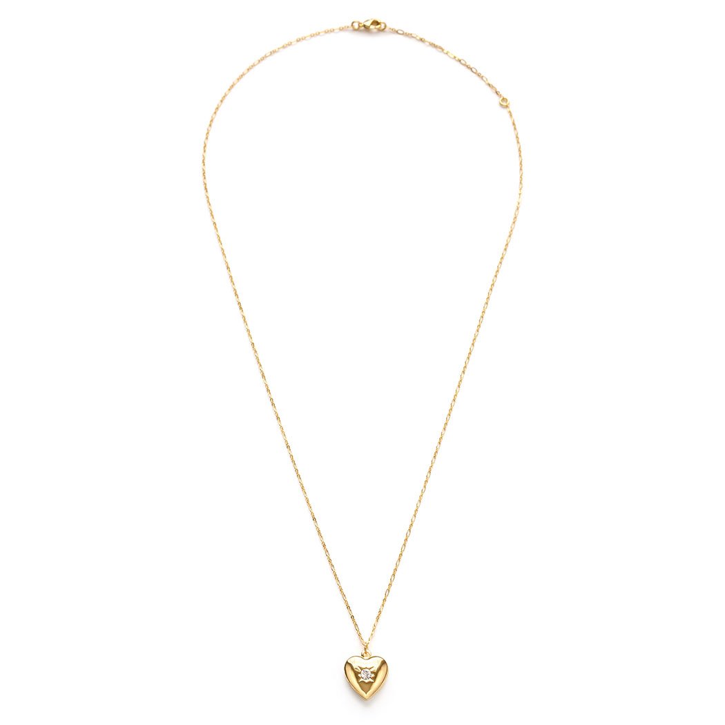 Amano Small Heart Locket with Crystal